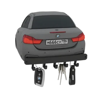 3D модель задней части BMW 4 серии Кабриолет, функционирующая как держатель для ключей с крючками на бампере.