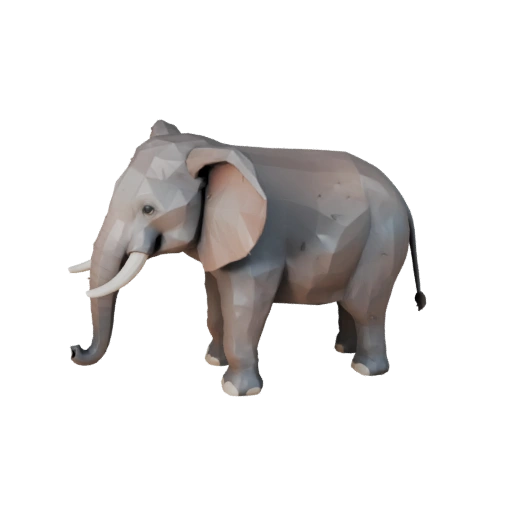 Низкополигональный азиатский слон 3D модель - игровой ресурс Unity с FBX