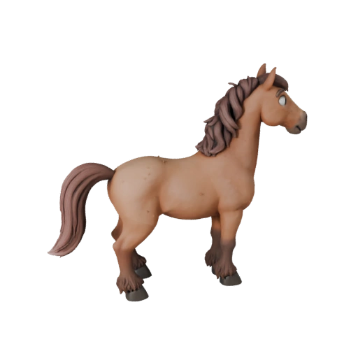 Мультяшная лошадь 3D модель - Стилизованный ассет для анимации | Бесплатно