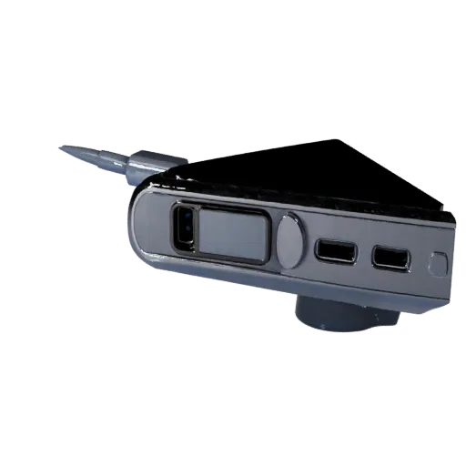 Модульный 3D-объект «Разрушенный мост», изометрический вид модульного набора, показывающий скульптурный ландшафт, скалы.