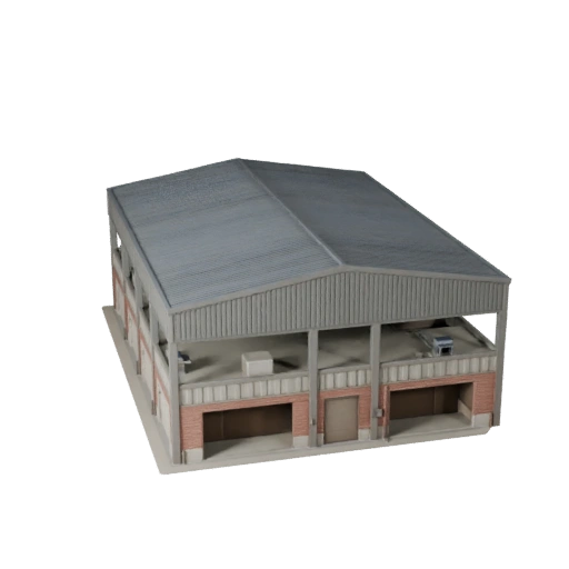 Low Poly Brewery Building 3D Model for Realtime Game Asset