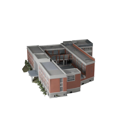 نموذج ثلاثي الأبعاد لمبنى مدرسة عالي الدقة للتصور المعماري
