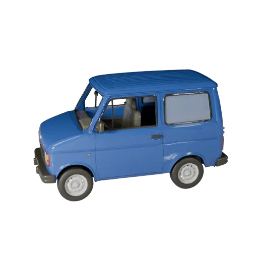 Высокополигональная 3D-модель винтажного фургона для доставки, студийный вид крупным планом, высокополигональный актив трансп