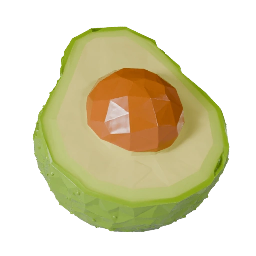 Low Poly Avocado Half 3D Asset for Realtime Levels