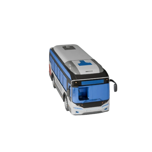 3D модель футуристического автобуса для Unity - Низкополигональный игровой ассет