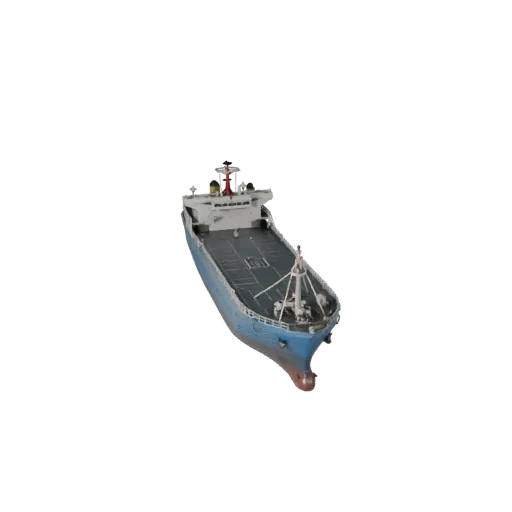 Готовая к игре 3D-модель грузового судна, вид в три четверти в студии, готовый к производству транспортный актив с формой кор