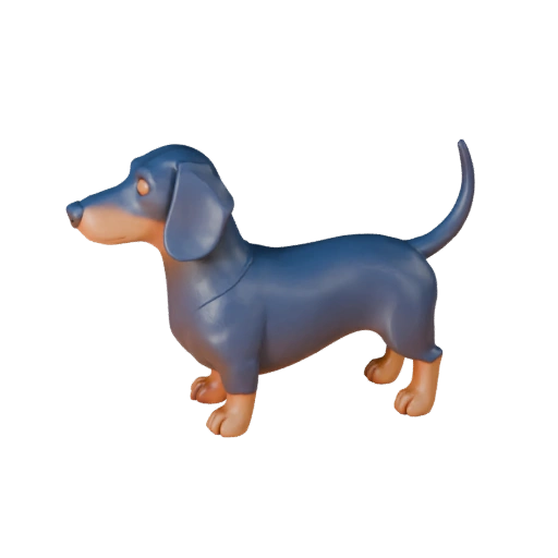 Высокополигональная 3D модель таксы собаки - Детальный STL ресурс для печати