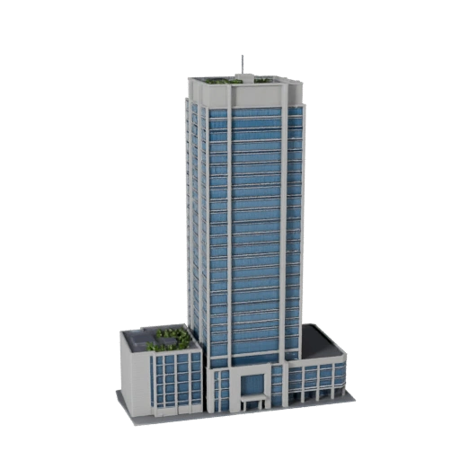 Printable Financial District Tower STL 3D Model - Scale Asset