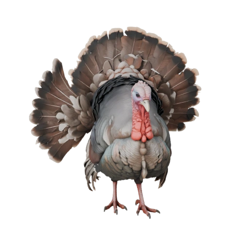 Реалистичная 3D модель индейки - rigged PBR ассет для игр | PBR