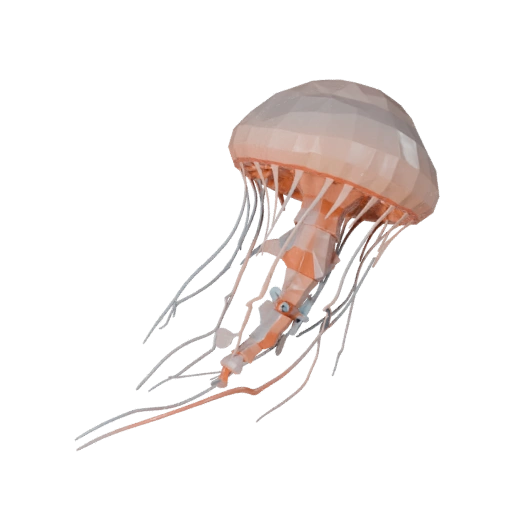 Низкополигональная 3D модель медузы - игровой ассет для Unity с FBX | PBR
