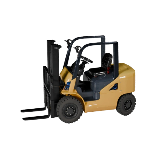 Высокополигональный погрузчик 3D модель для студийных рендеров PBR ассет