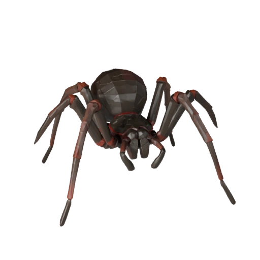 Низкополигональный 3D модель черная вдова паук - Игровой ресурс Unity с FBX