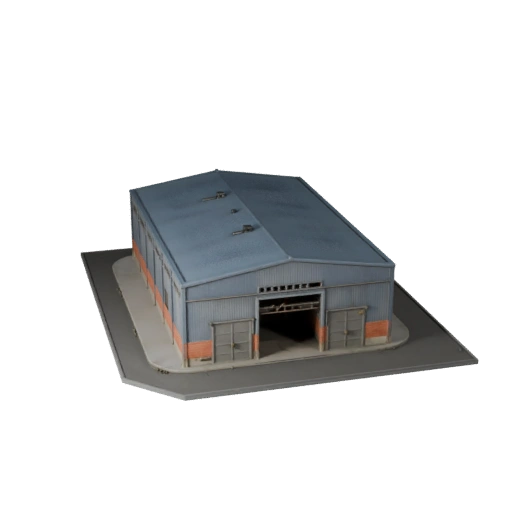Stylized Industrial Shed 3D Model - Game Asset for Architecture