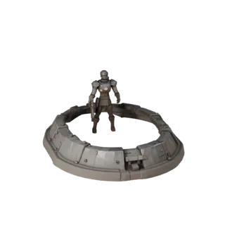 Промышленная декоративная подставка низкополигональная 3D-модель, предварительный просмотр, показывающий форму ободка, вид иг