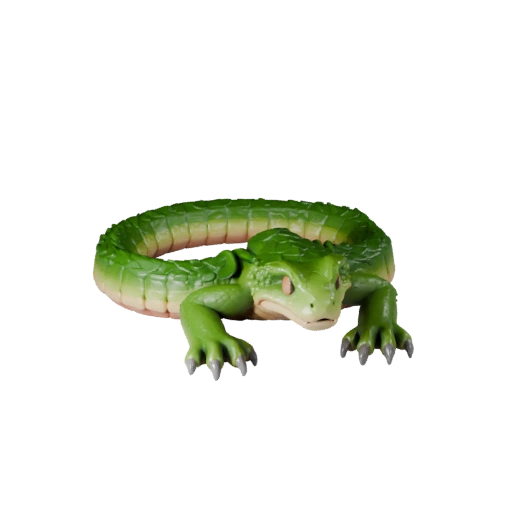 Высокополигональная зеленая анаконда 3D модель - Детальный STL-ресурс для печати