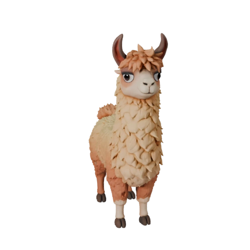 Мультяшная Лама 3D Модель - Стилизованный Ассет для Анимации | Бесплатно