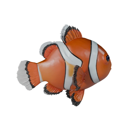 Высокополигональная 3D модель рыбы-клоуна - Детальный STL-ресурс для печати