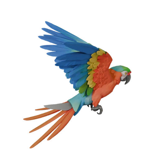 Высокополигональная 3D модель попугая ара - Детальный STL ресурс для печати