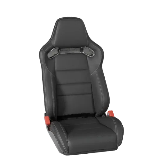 3D-модель автомобильного кресла, вид из игрового окна в три четверти, готовый для Unreal Engine актив транспортного средства