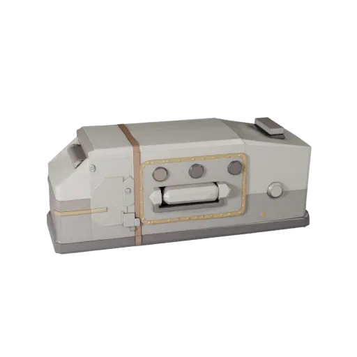 Низкополигональная 3D-модель современного рычага управления, вид в игровом окне в три четверти, показывающий металлические пе