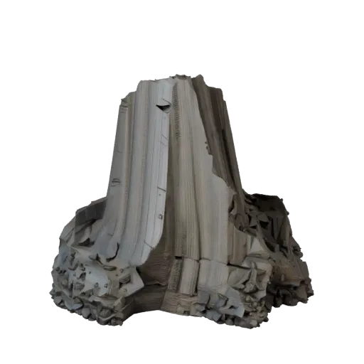 Высокополигональная 3D-модель инопланетного минерального шпиля, кинематографический рендер крупным планом, показывающий слоис