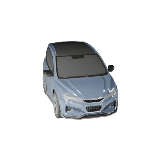 3D-модель кабриолета, вид в студии в три четверти, готовый для Blender актив транспортного средства с линиями кузова, остекле