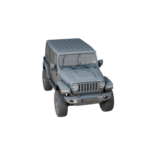 3D-модель Jeep Style Suv, трехчетвертной вид в игровом окне, готовый для Unity актив транспортного средства с увеличенным дор
