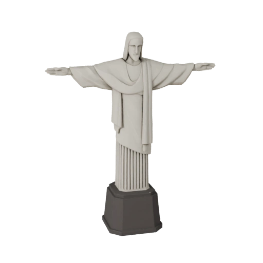 نموذج ثلاثي الأبعاد لمنحوتة المسيح الفادي منخفض المضلع للألعاب والواقع الافتراضي