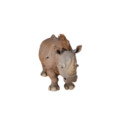 Мультяшный носорог 3D Модель - Стилизованный Ассет для Анимации | Бесплатно