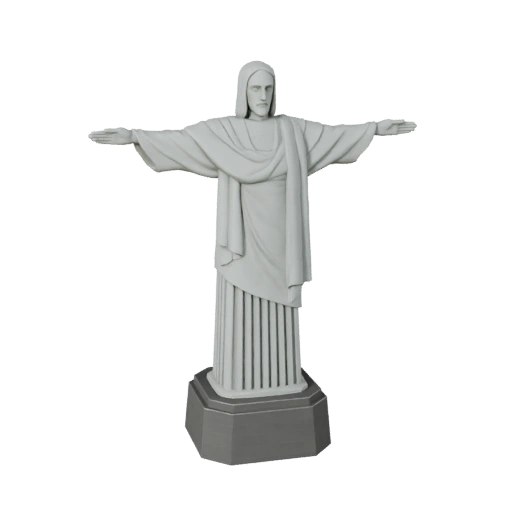 نموذج ثلاثي الأبعاد قابل للطباعة لتمثال المسيح الفادي بصيغة STL - مقياس الأصل