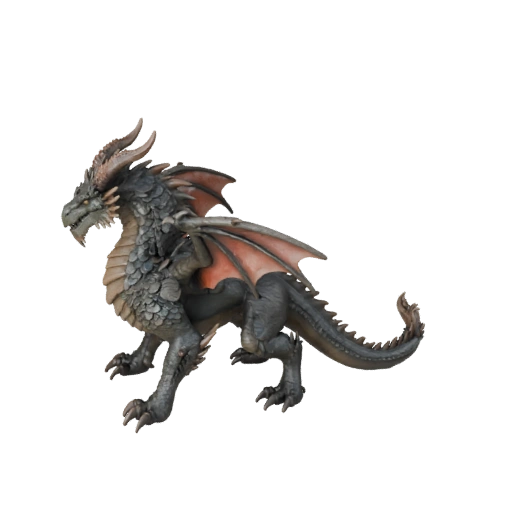 Реалистичный дракон бури 3D модель - rigged PBR ассет для игр