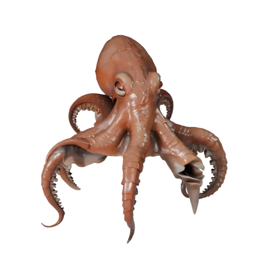 3D модель осьминога для Blender - PBR ресурс с текстурами | PBR