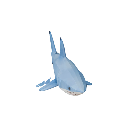 Низкополигональная акула 3D модель - игровой ассет для Unity с FBX | Royalty-Free