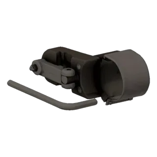 3D модель темного регулируемого крепления для оптического прицела с видимым зажимным механизмом и шестигранным ключом на черн