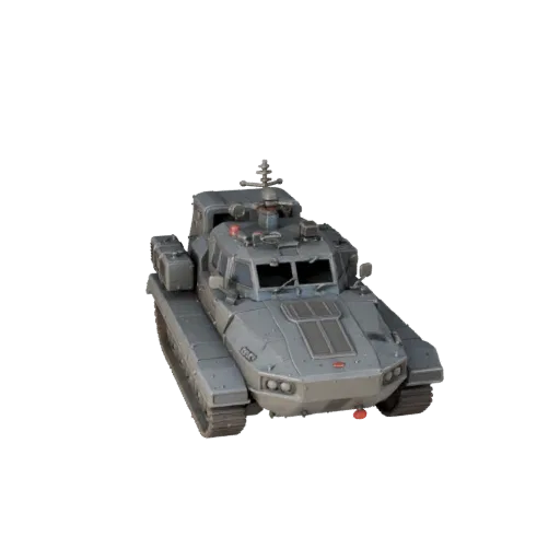 3D-модель патрульного катера, вид в три четверти в студии, готовый к анимации актив транспортного средства с броневой массой,