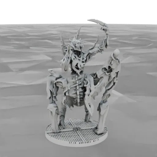 Детализированный 3D рендер готического плотебыка кентавра с костными и мутировавшими частями плоти, стоящего на текстурирован
