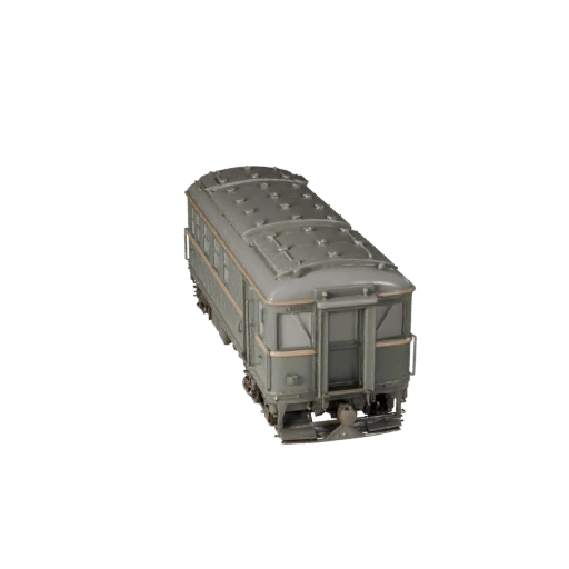 Винтажный пассажирский поезд 3D модель для Blender и игр