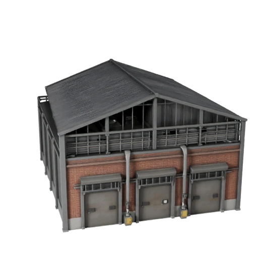 Низкополигональная 3D модель завода для игр и VR