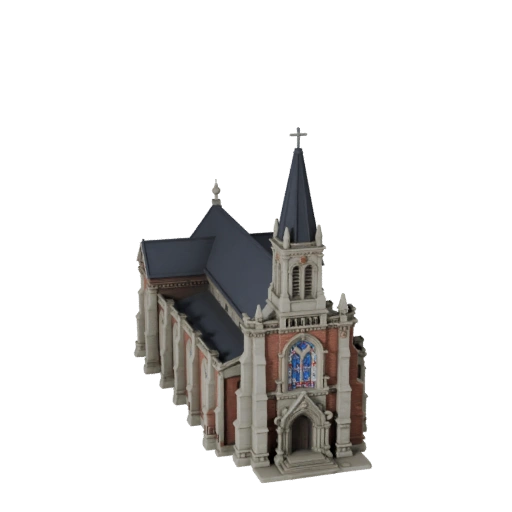 Стилизованная церковь 3D модель - игровой ресурс для архитектуры