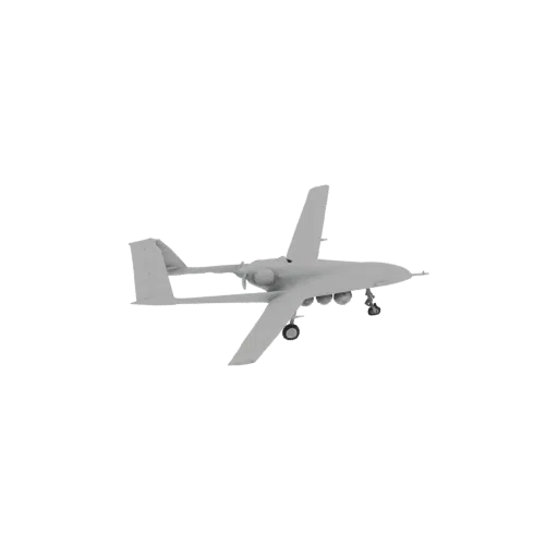 3D модель штурмовика A-10 Thunderbolt II 'Warthog', вид сбоку под небольшим углом на черном фоне.