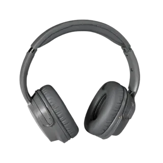 3D-модель Retro Noise Canceling Headset, трехчетвертной студийный рендер продукта, показывающий мягкие амбушюры, детали формы