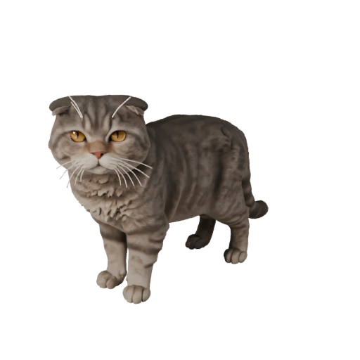 Реалистичная 3D модель шотландской вислоухой - rigged PBR ассет для игр