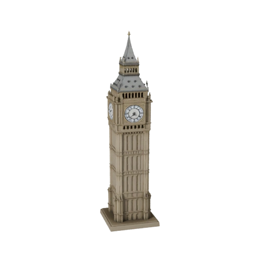 Torre dell'Orologio Stampabile Grande Ben STL Modello 3D - Asset in Scala Stampabile