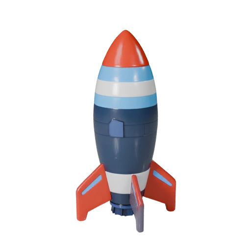 Мультяшная ракета 3D-модель для стилизованных игр, PBR-ресурс