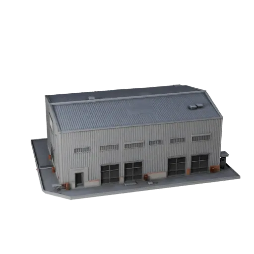 Готовая к использованию в Blender 3D модель здания дата-центра, вид рендера студии Blender, демонстрирующий материалы промышл