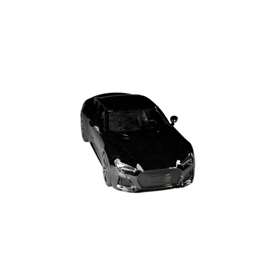 3D модель Купе, вид в три четверти в студии, готовый к использованию в Blender актив транспортного средства с линиями кузова,