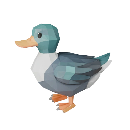 Низкополигональная 3D модель утки - игровой ресурс Unity с FBX | Бесплатно
