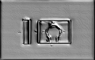 3D модель барельефа с точечным узором и круглым центральным элементом