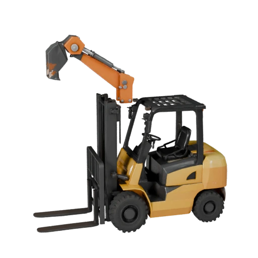 Low Poly Forklift Loader 3D Model for Unity & Unreal