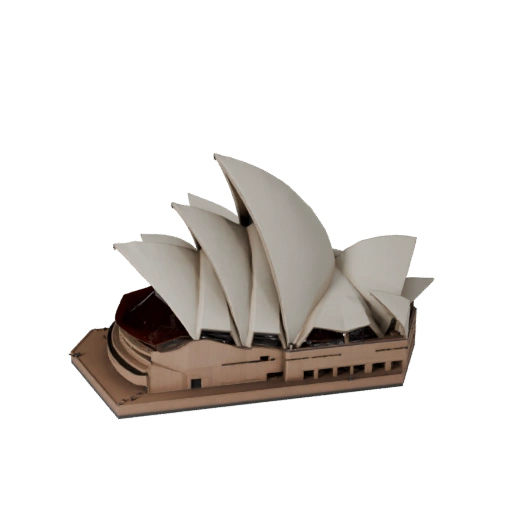 Низкополигональная 3D модель Сиднейского оперного театра для игр и VR